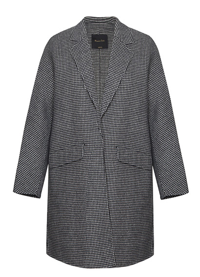 Women's Hand-Stitch Houndstooth Woolen Coat